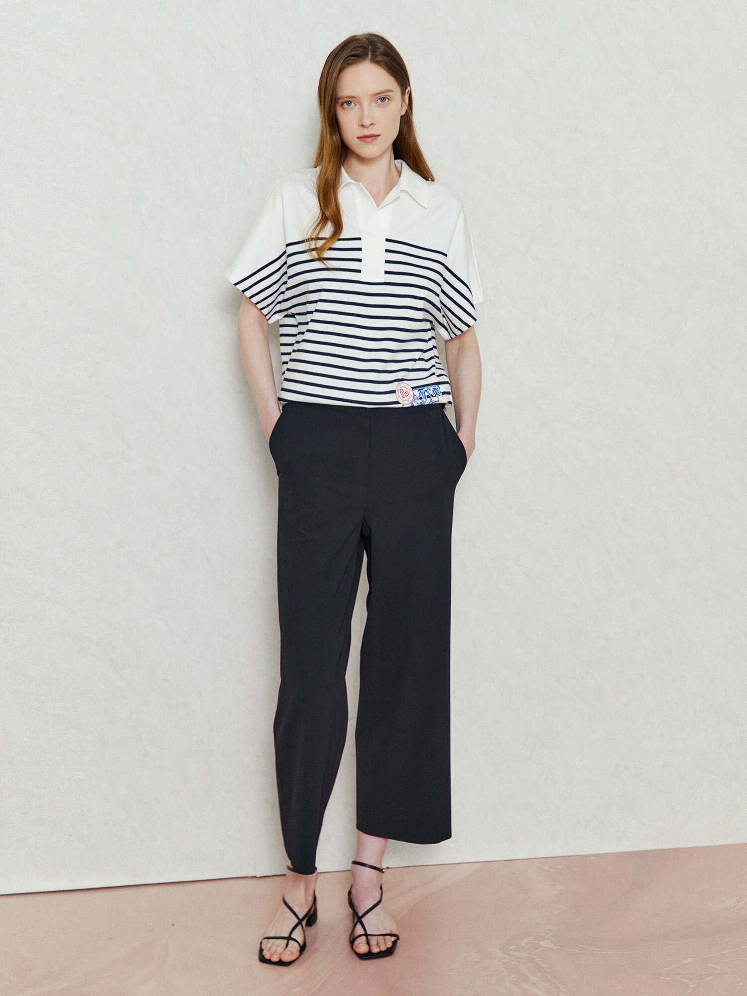 캐주얼 스트라이프 반팔 티셔츠 (STRIPE NAVY)
