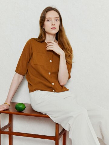 메탈 버튼 썸머 니트 가디건 