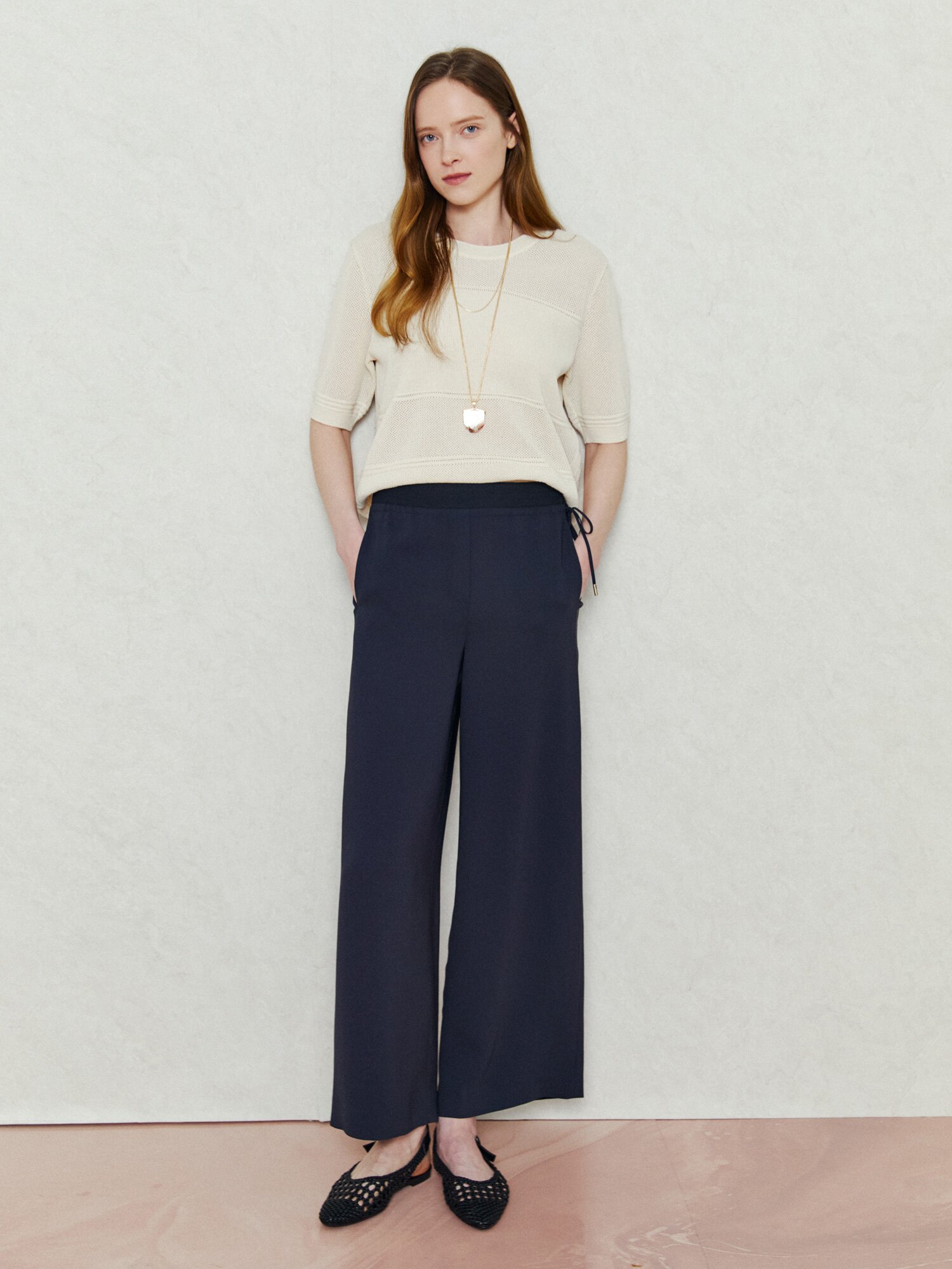 데일리 컴포트핏 와이드 팬츠 (DARK NAVY)