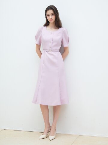 펄 버튼 퍼프 머메이드 원피스 