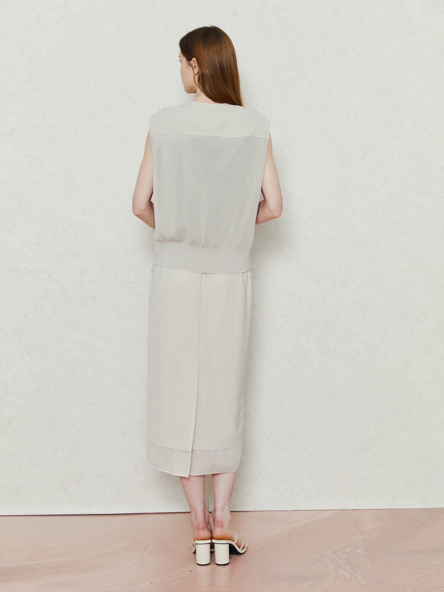 백 니트 배색 버튼 베스트 (LIGHT BEIGE)