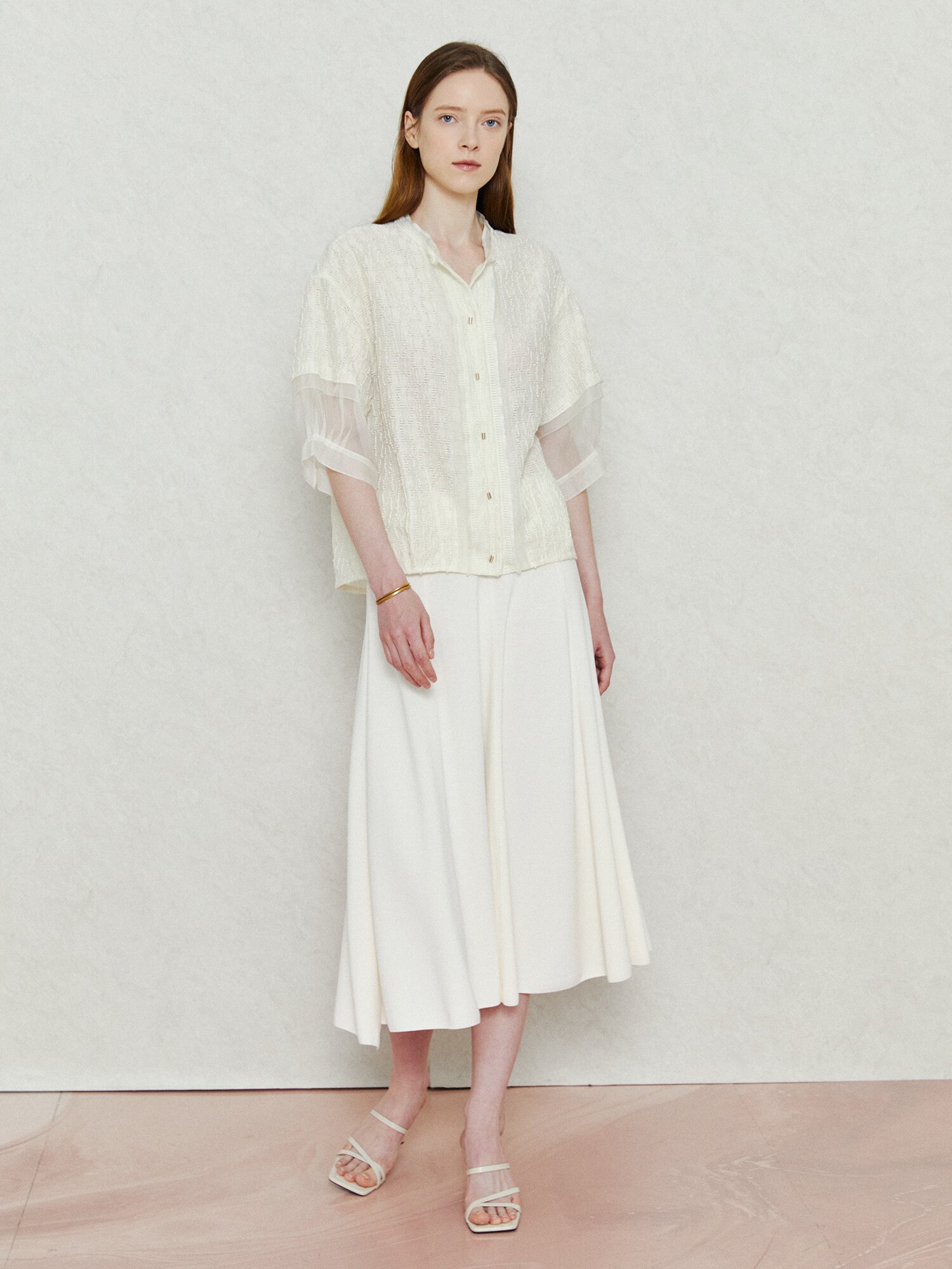 쉬폰 에어리 텍스처 시어서커 재킷 (IVORY)