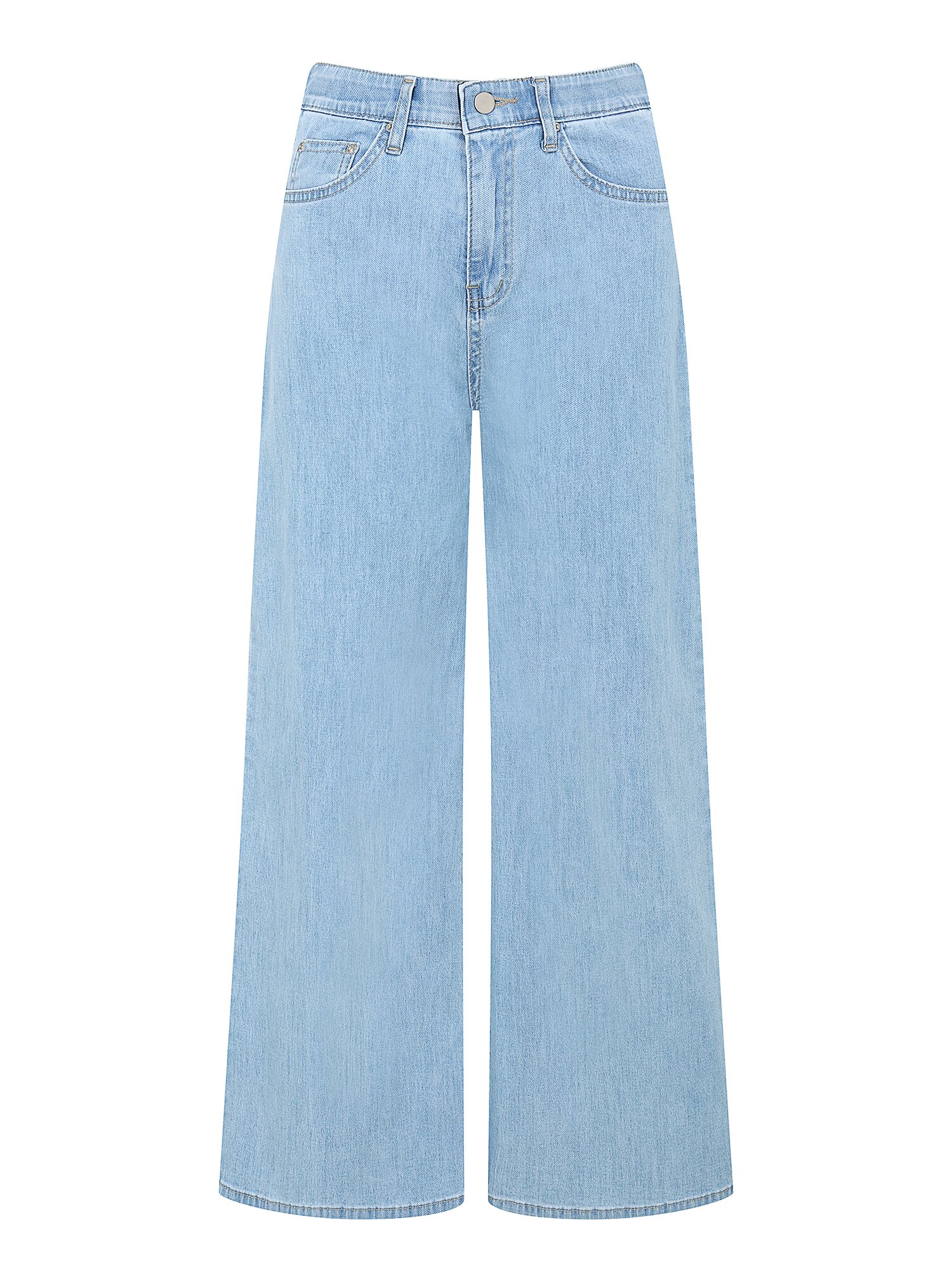 쿨링 인밴딩 와이드 데님 팬츠 (LIGHT BLUE)