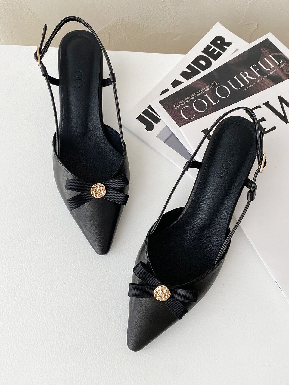 로제 슬링백 _Black 4/5/6/7cm ODRD24045