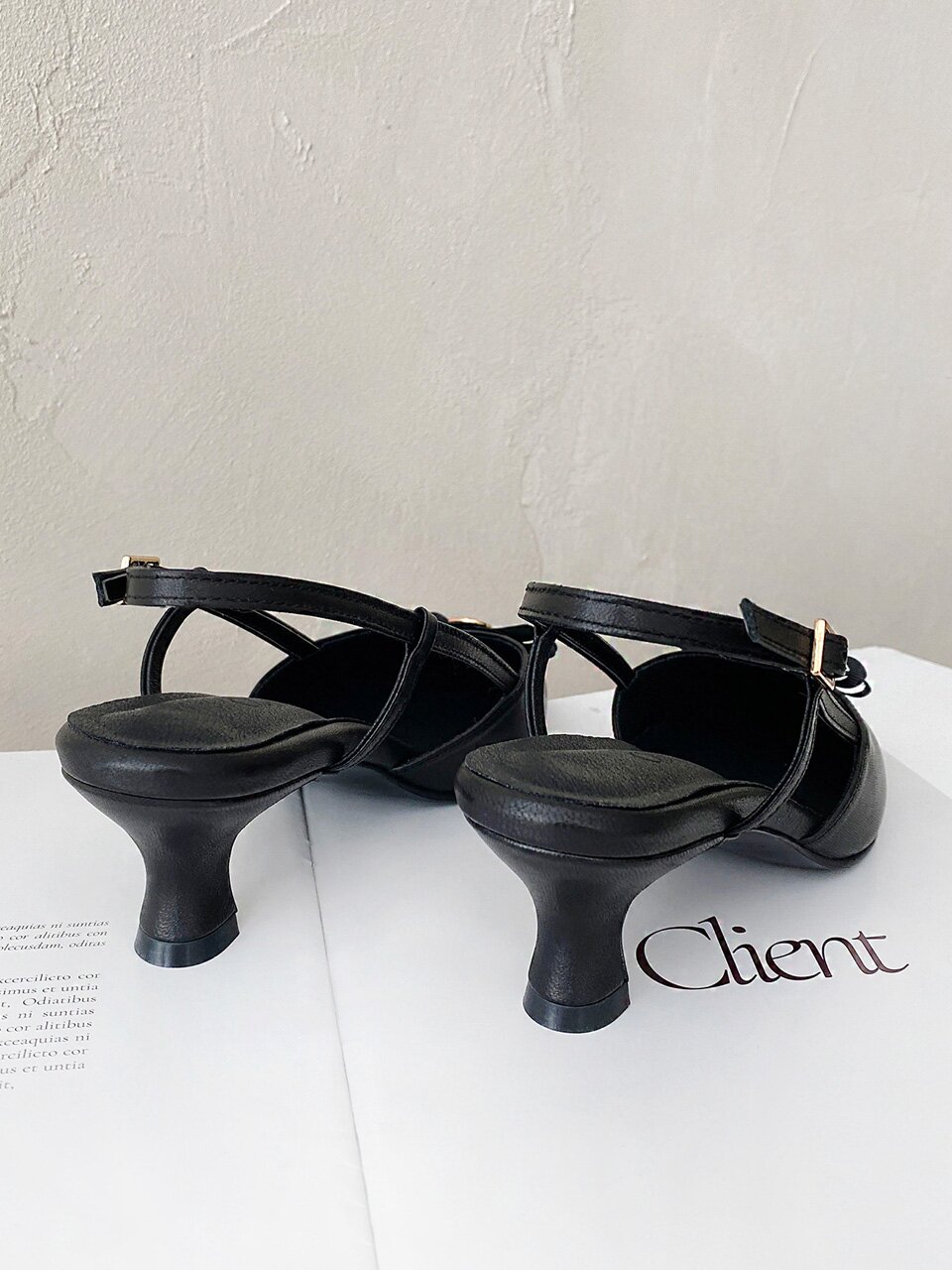 로제 슬링백 _Black 4/5/6/7cm ODRD24045