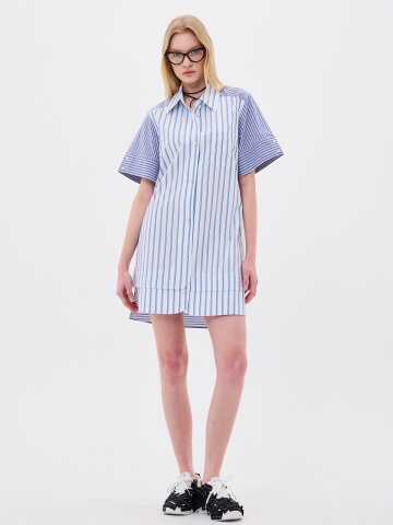 [분더가이스트] 레이어드 롱셔츠원피스 스트라이프