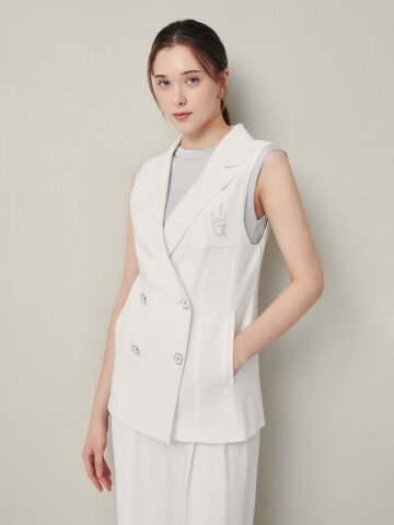 미니멀 라펠 더블 베스트 