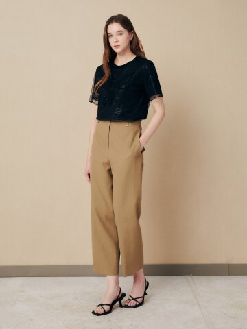 내추럴 텍스처 크롭 팬츠  