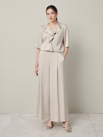 글로시 터치 라이트 드레이프 팬츠 