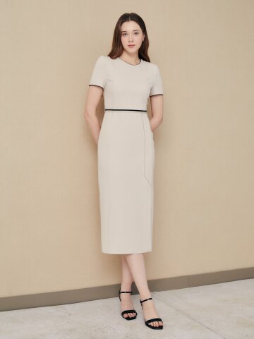 데일리 슬림핏 벨티드 원피스 