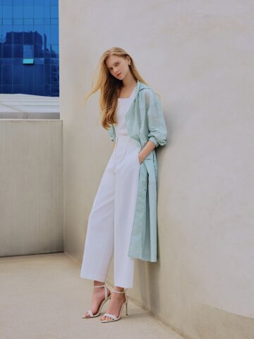 썸머 윈드 나일론 벨티드 롱코트 