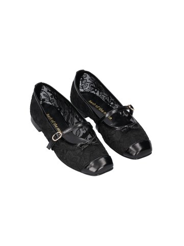 Giselle flower ballet flats_Black