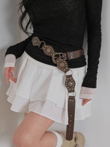 웨스턴 볼드 골디 레더 벨트