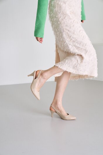 [PICCADILLY] 피카딜리 745045-1A 슬링백힐_베이지페이턴트(7cm)