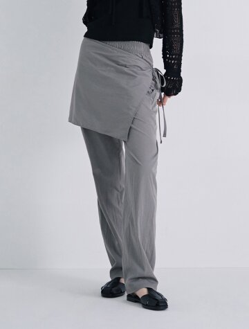 여성 랩 스타일 와이드 팬츠 (GREY) (HB4LPA1)