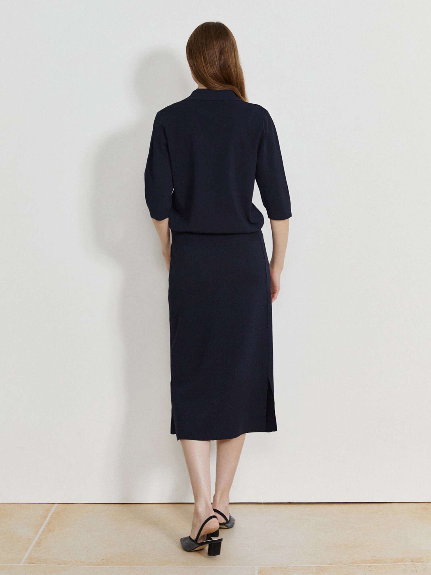 아웃 포켓 오픈 칼라 가디건 (NAVY)