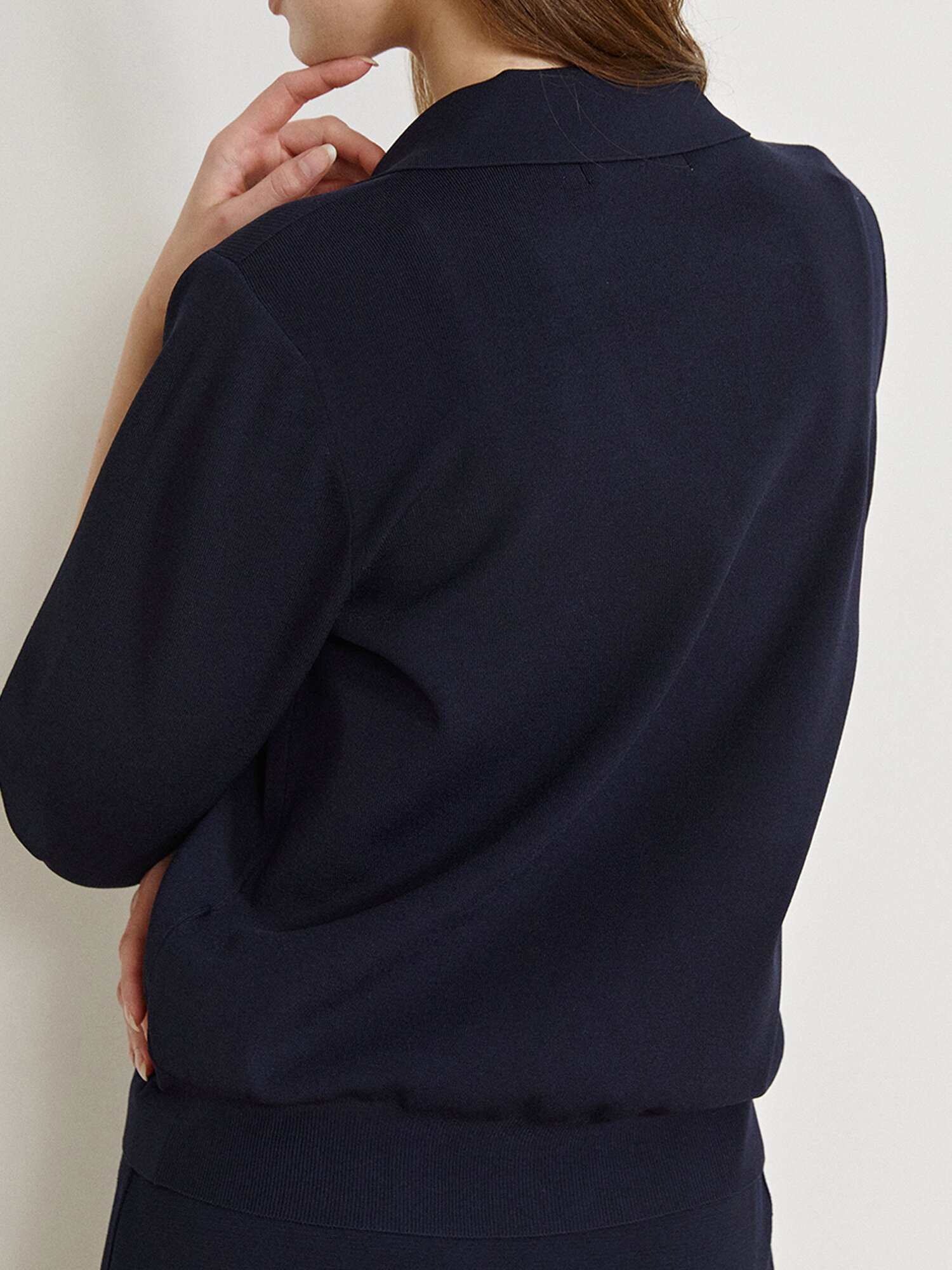 아웃 포켓 오픈 칼라 가디건 (NAVY)