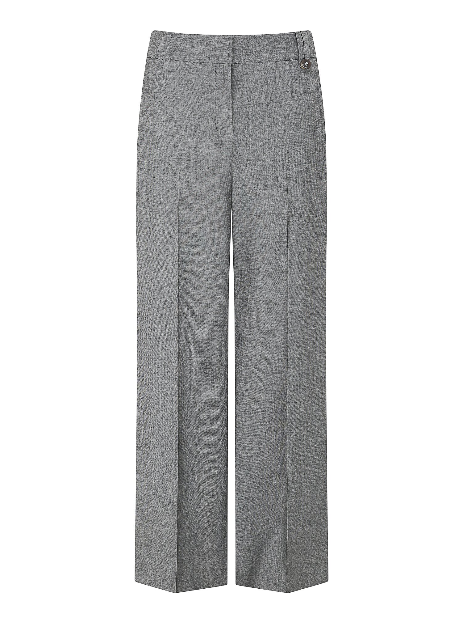 탭 장식 백 밴딩 와이드 팬츠 (DARK GREY)