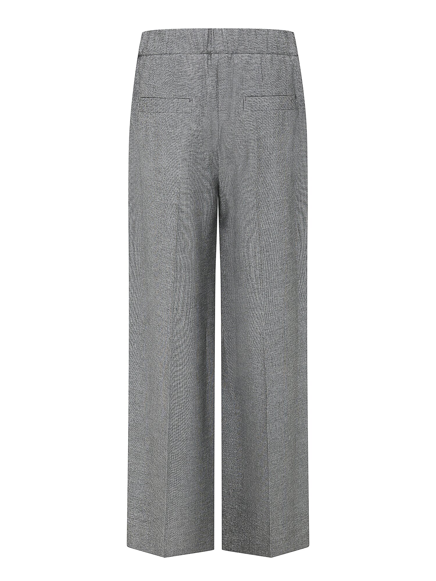 탭 장식 백 밴딩 와이드 팬츠 (DARK GREY)