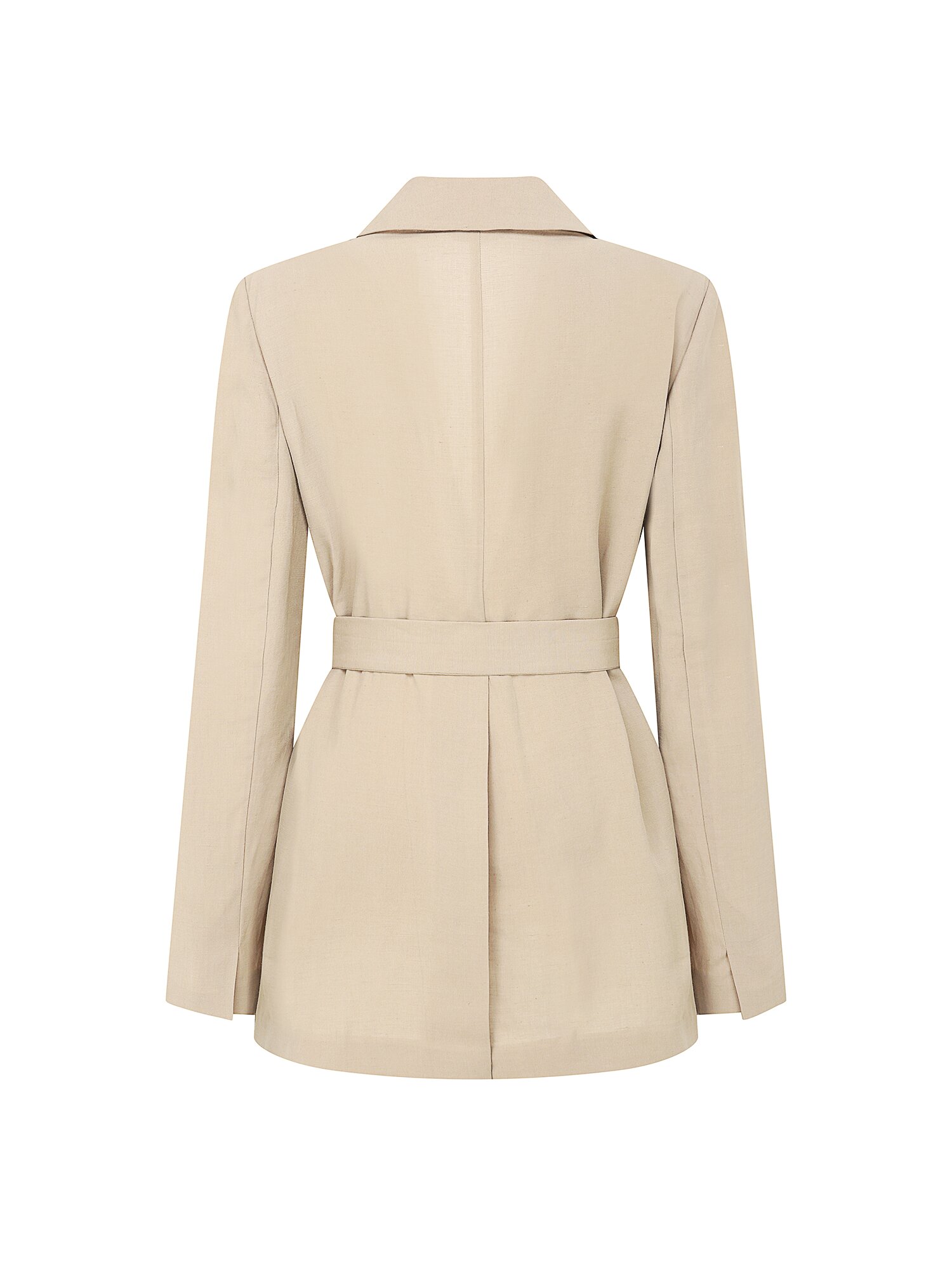 린넨 벨티드 싱글 투버튼 재킷 (BEIGE)