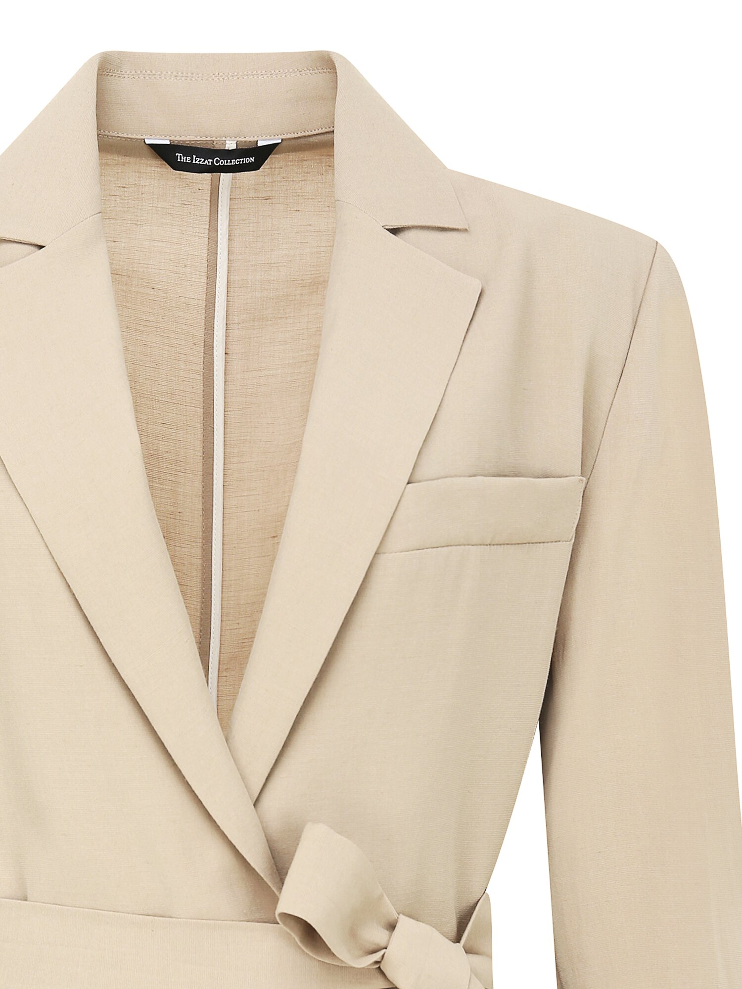 린넨 벨티드 싱글 투버튼 재킷 (BEIGE)