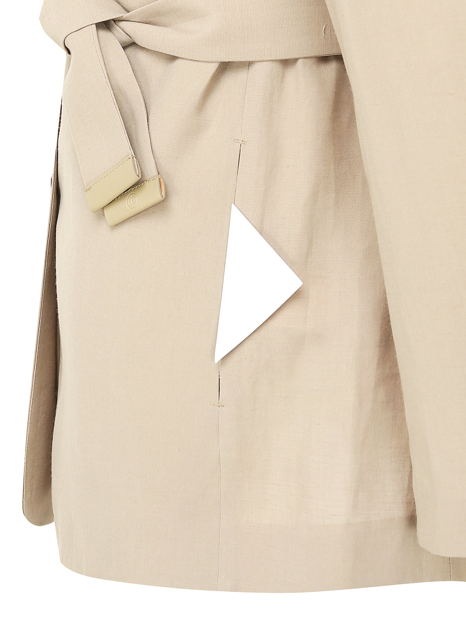 린넨 벨티드 싱글 투버튼 재킷 (BEIGE)