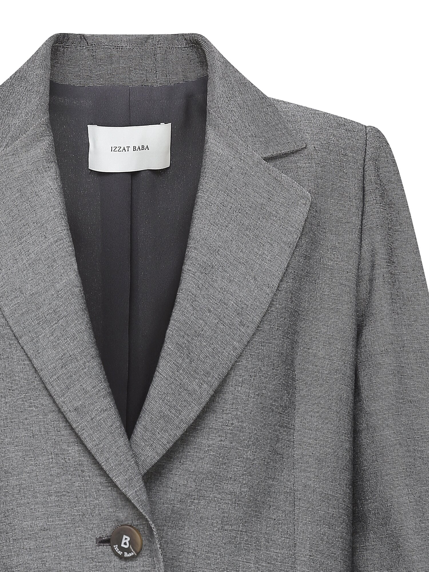 루즈핏 6부 슬리브 원버튼 재킷 (DARK GREY)