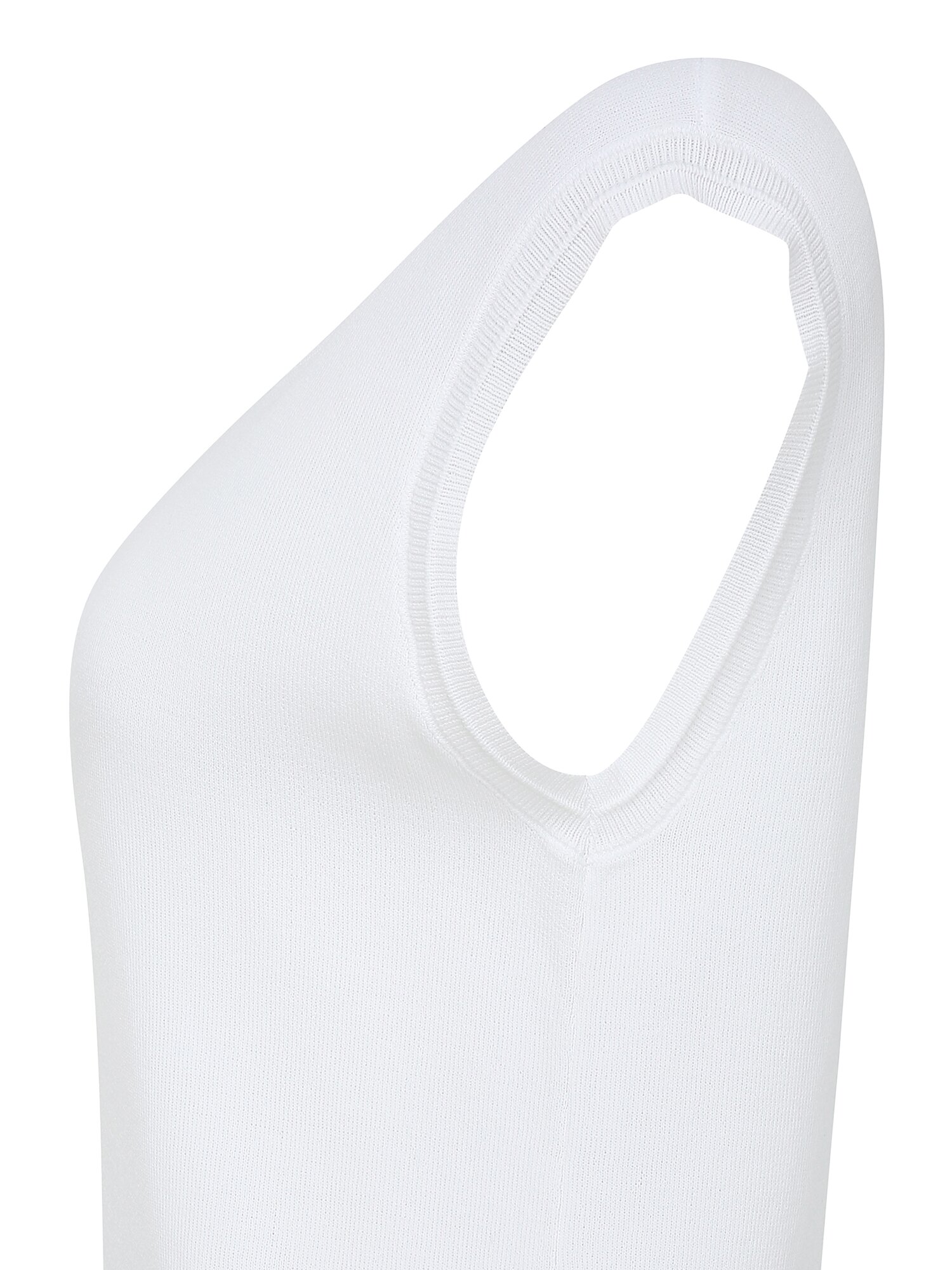 로고 자수 슬리브리스 니트 (IVORY)