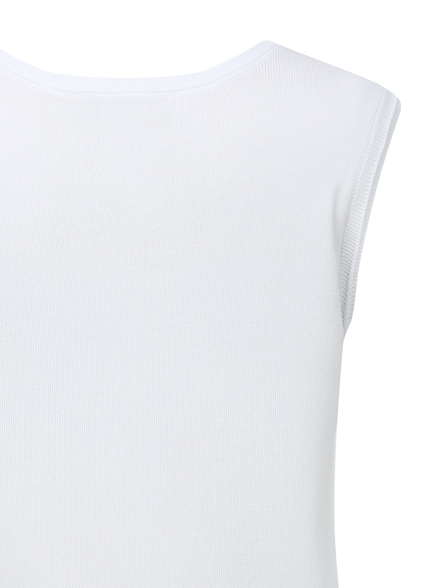 로고 자수 슬리브리스 니트 (IVORY)