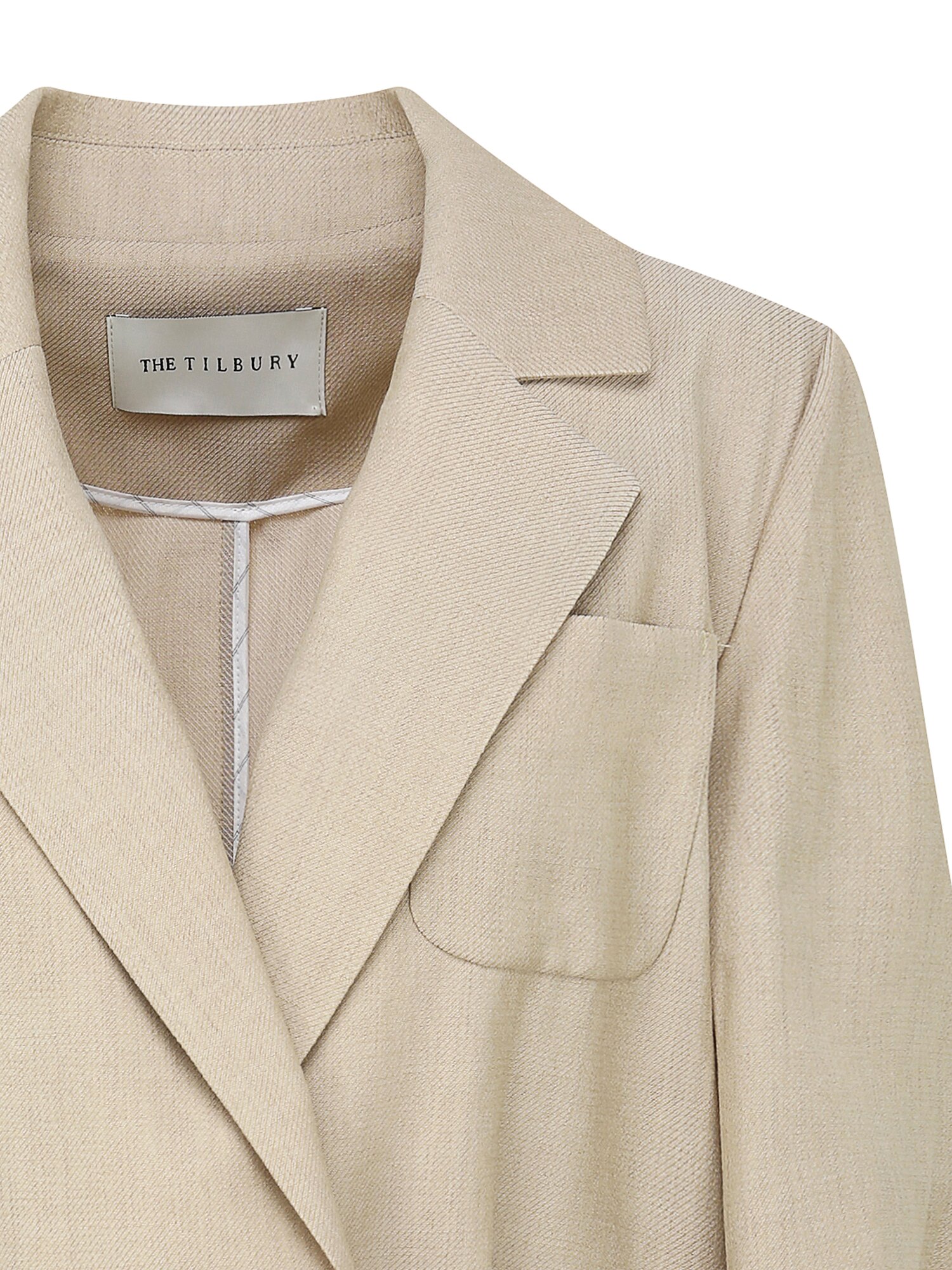 린넨 아웃 포켓 원버튼 재킷 (DARK BEIGE)