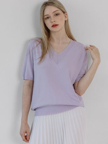 래글런 브이넥 반팔 니트 (7colors)