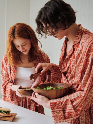 할레아 긴팔 로브 레드 (40수)