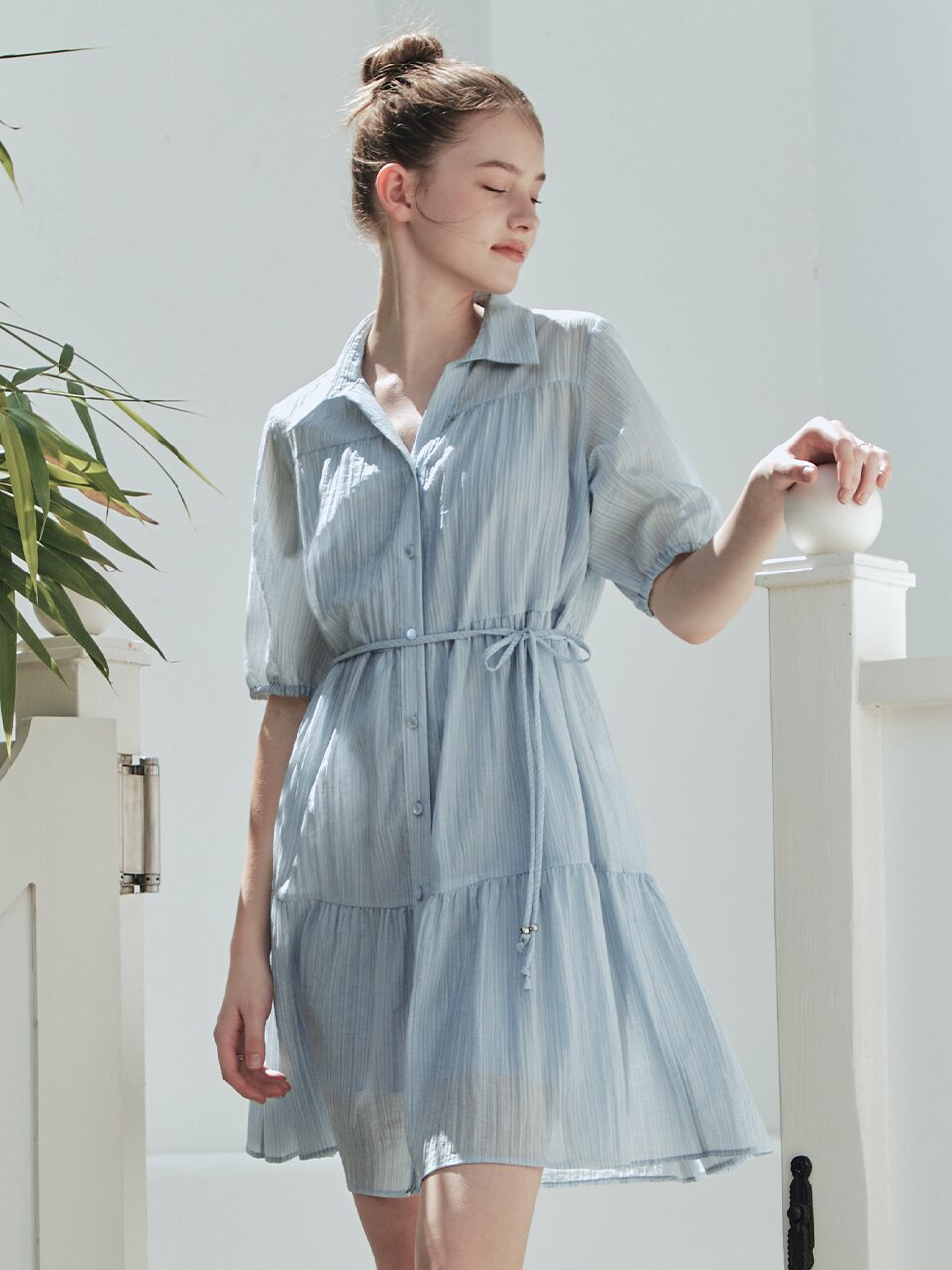 [2TYPE] 레인 셔츠 원피스 / 블루
