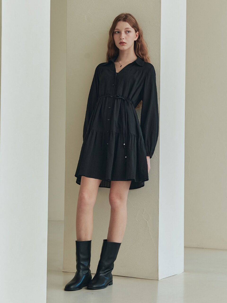 [2TYPE] 소프트 셔츠 원피스