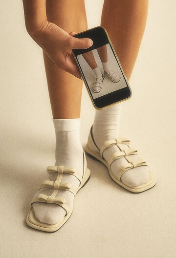 트리플 리본 플랫 샌들_BUSD250301