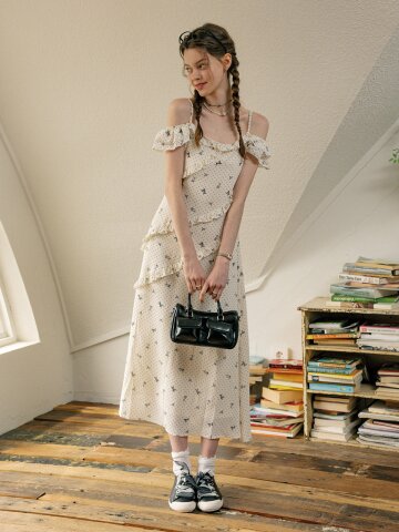 DD_Polka dot pattern dress_IVORY