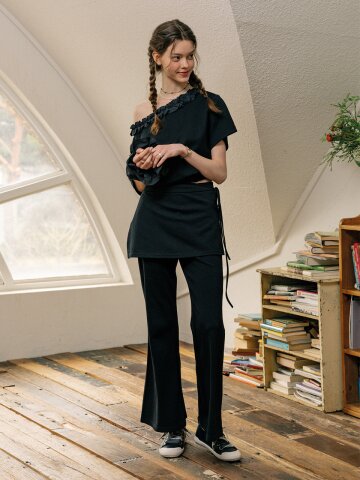 DD_Off the shoulders and pants set_BLACK