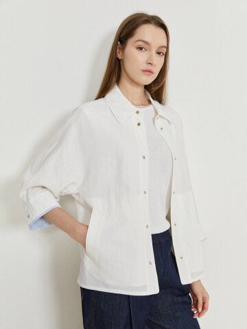 루즈핏 린넨 롤업 셔츠 재킷 