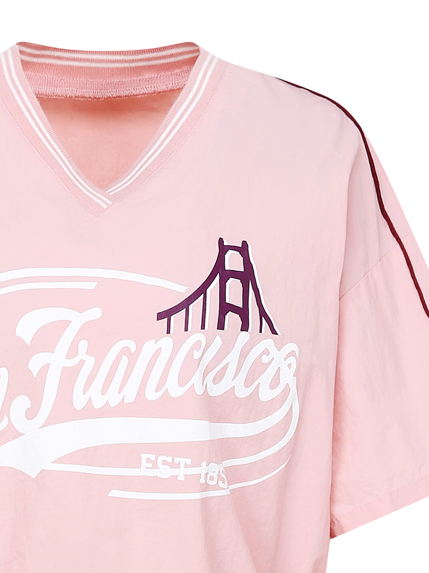 레터링 스트링 브이넥 원피스 (PINK)