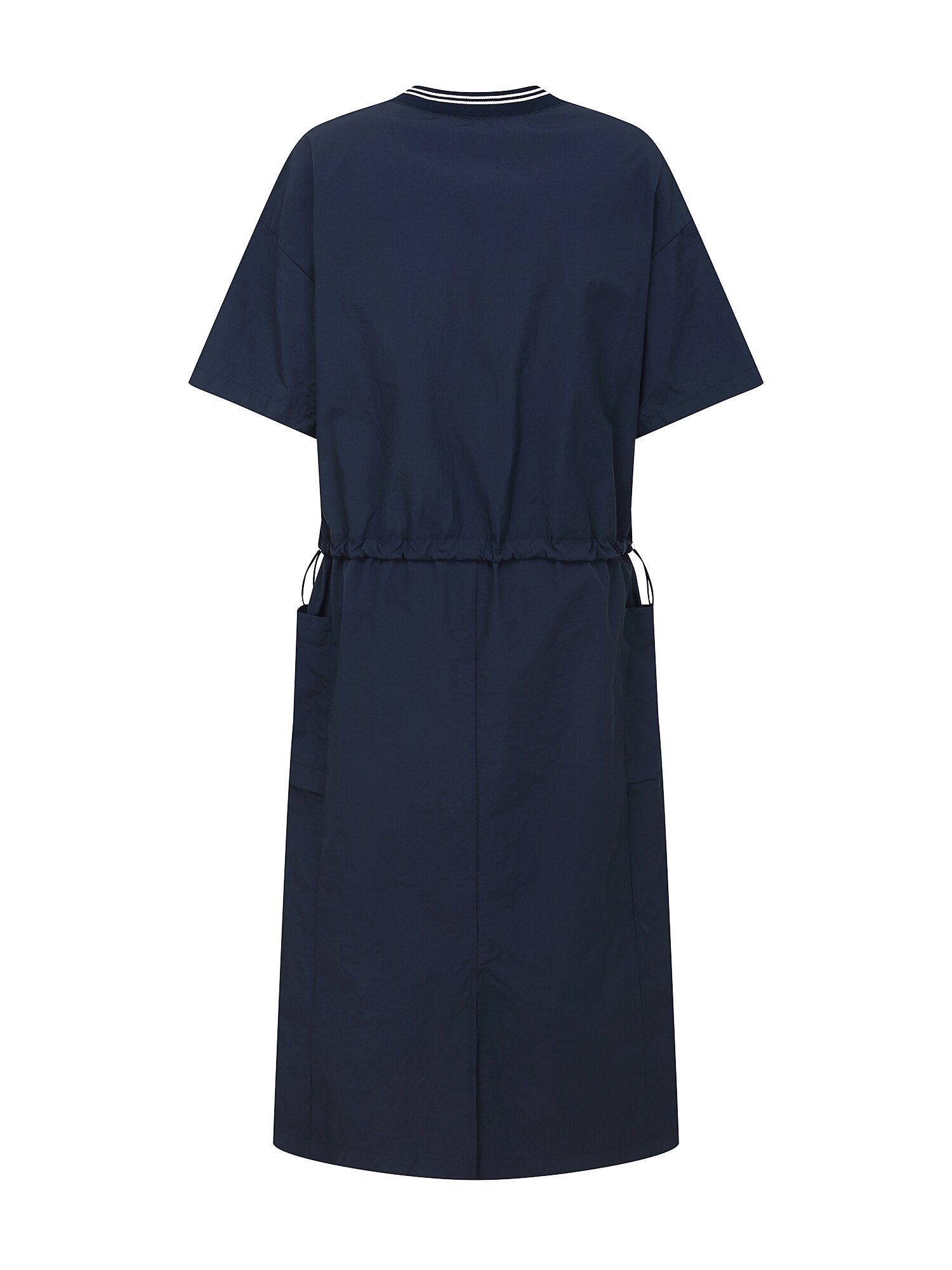 레터링 스트링 브이넥 원피스 (DARK NAVY)