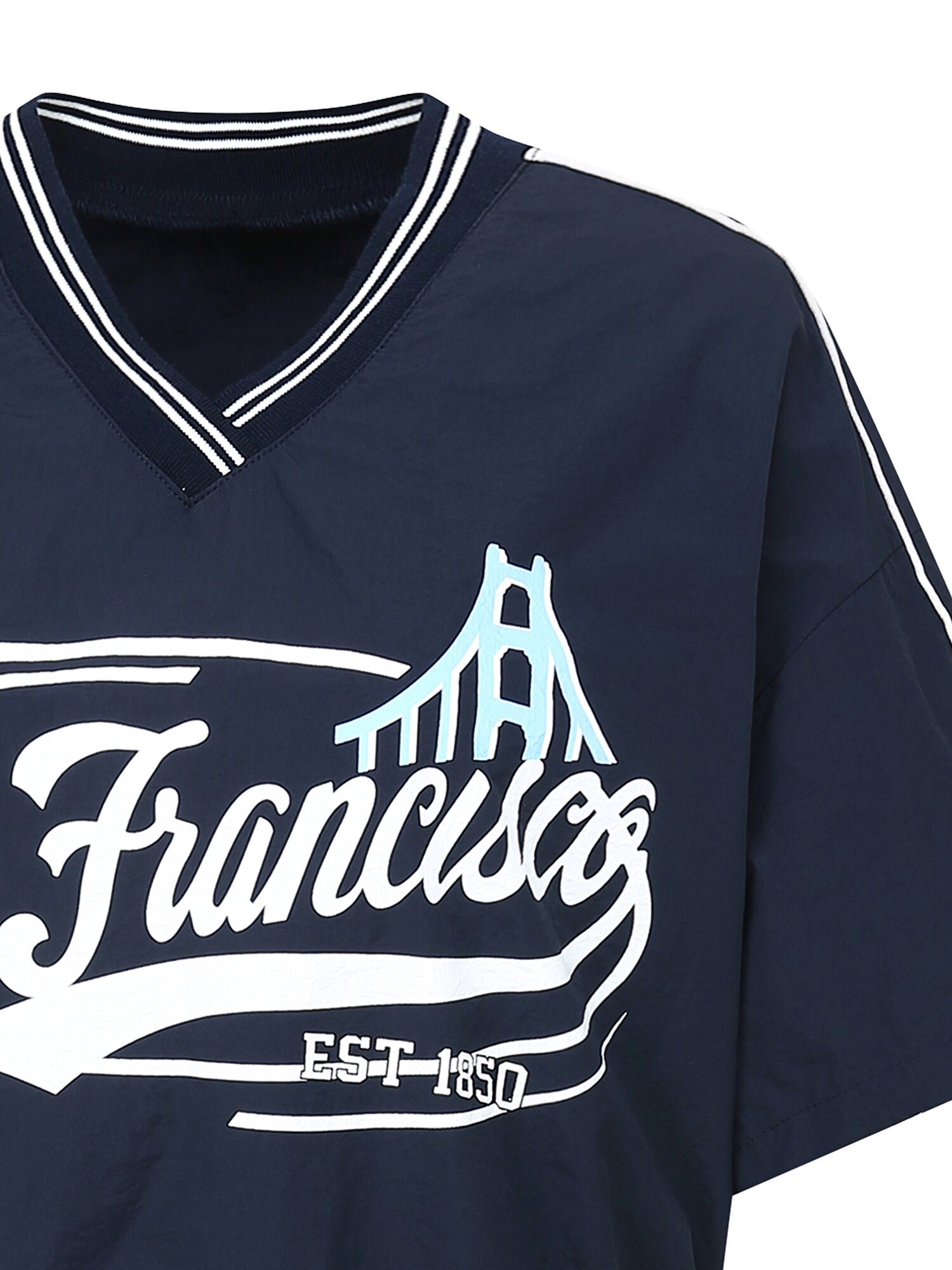 레터링 스트링 브이넥 원피스 (DARK NAVY)