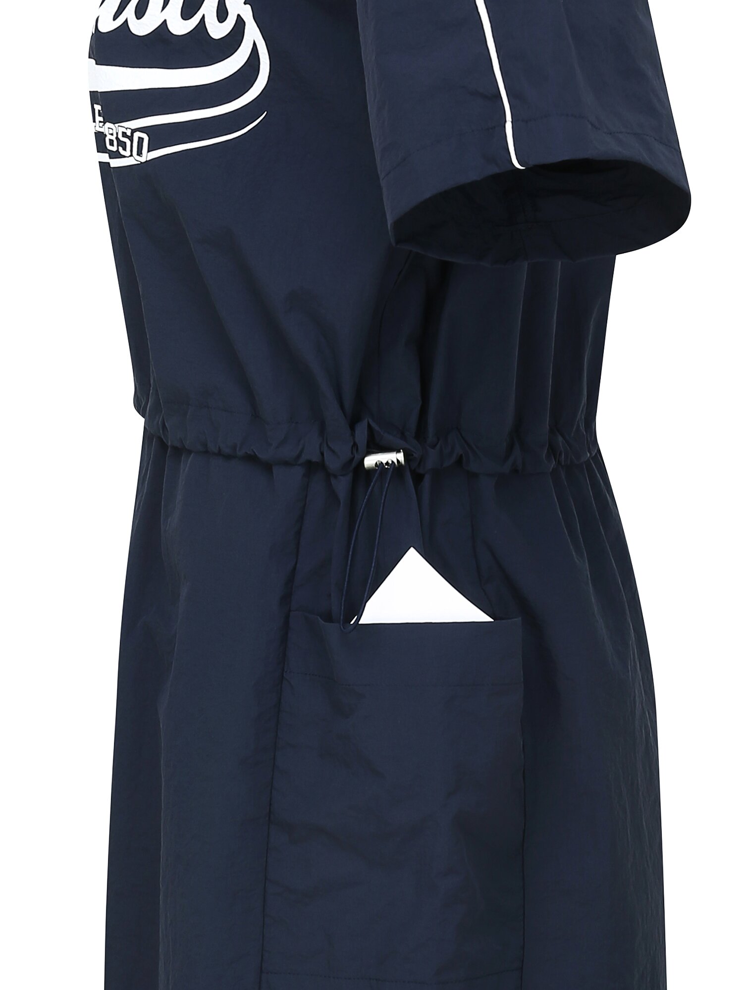 레터링 스트링 브이넥 원피스 (DARK NAVY)