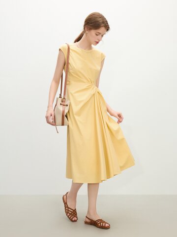 WD_Pleated slim sleeveless dress_2color