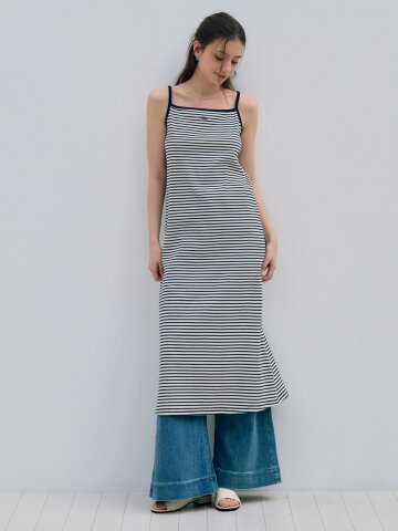 MET stripe bustier dress vacation navy