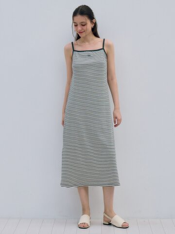 MET stripe bustier dress holiday charcoal