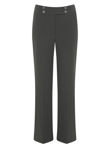 더블 버튼 세미 부츠컷 팬츠 