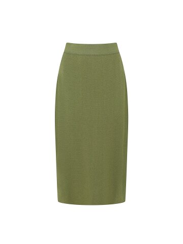 백 슬릿 H라인 니트 스커트 