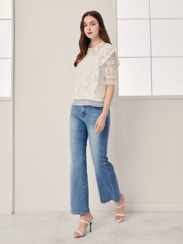인밴딩 부츠컷 데님 팬츠 