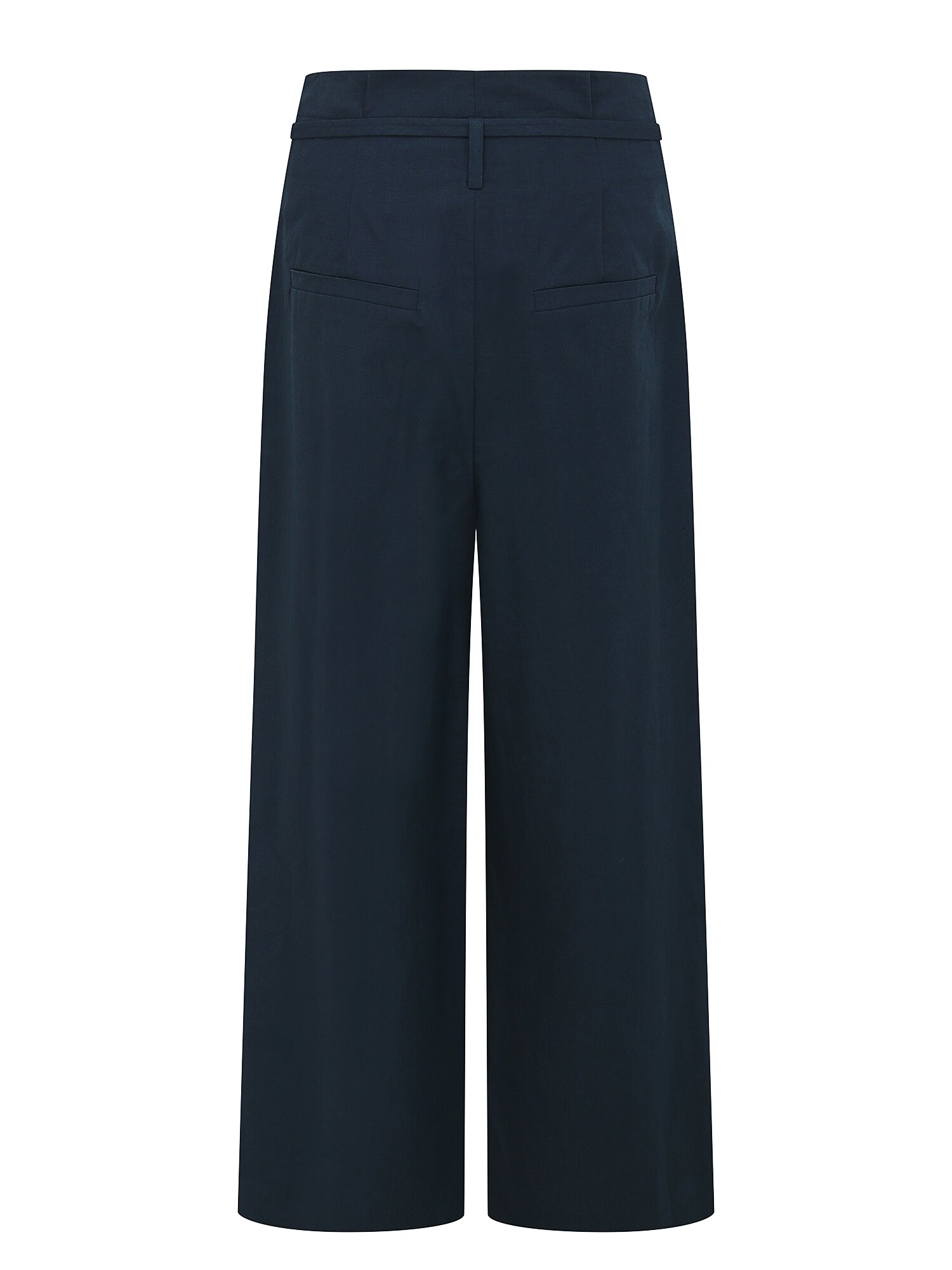 린넨 벨티드 투턱 와이드 팬츠 (NAVY)