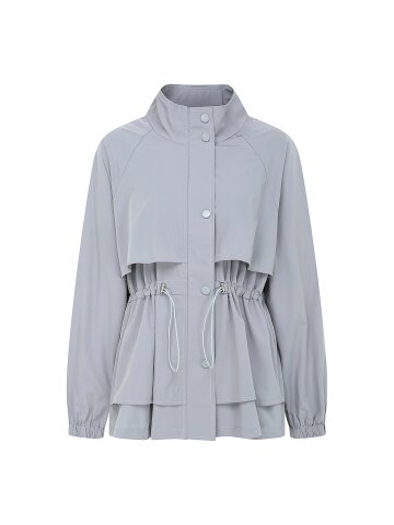 스트링 플랩 하이넥 사파리 점퍼 